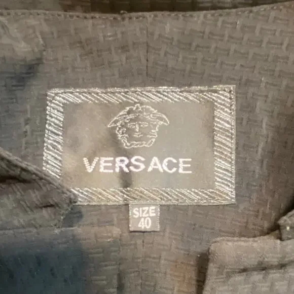 Versace Womens Size 40 EU US 8/10 M Black Overlay Floral Cut Out Jacket Dress - Picture 7 of 8